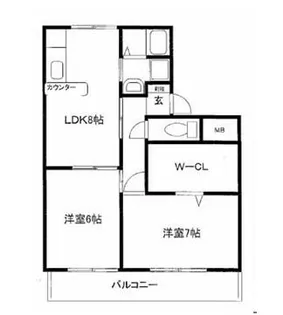 パークサイドツクダ【B201号室】の間取り
