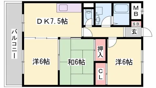 タウンズイノウエ【3-B号室】の間取り