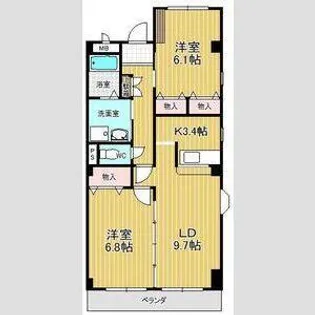 プランドール鎌倉台Ⅱ【2階】の間取り