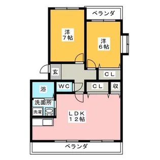 ジュネス仲島Ⅱ【3階】の間取り
