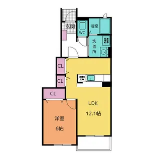 カーサ メリディオナールセレノ【1階】の間取り