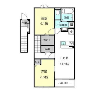 アルモニー ベル Ⅰ【2階】の間取り