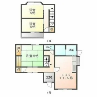 愛知県岡崎市宮地町字北浦【一戸建】の間取り