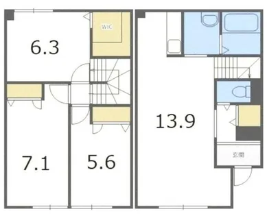 北海道石狩市花川南二条3丁目【アパート】の間取り