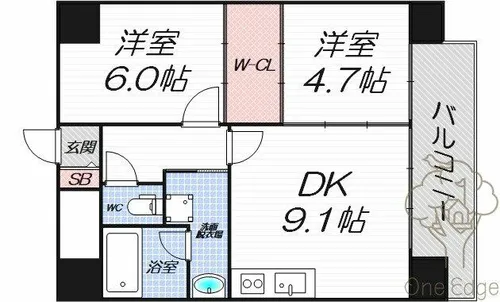 ES-Grande Umedakita【7階】の間取り