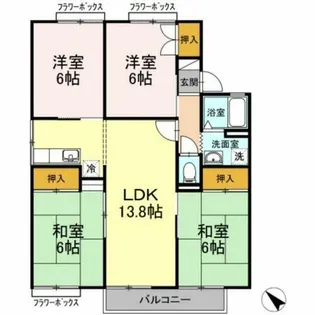 サンハイツセジュールC【202号室】の間取り