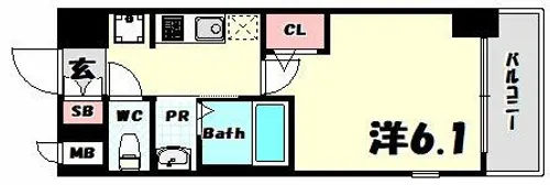 エステムコート神戸元町2ブリーズ【7階】の間取り