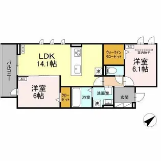グレイスガーデン赤渋【2階】の間取り
