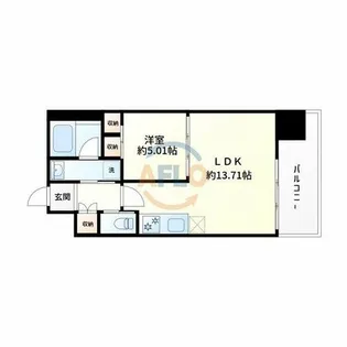 プレジオ三国ASIAN【5階】の間取り