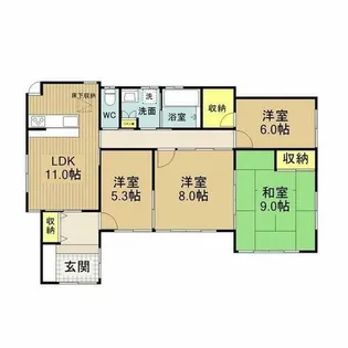 愛知県岡崎市明大寺町字衣下道【一戸建】の間取り