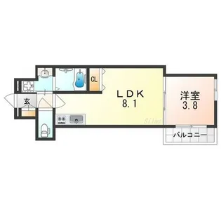 GRANDIR岸里【1階】の間取り