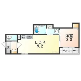 GRANDIR岸里【3階】の間取り