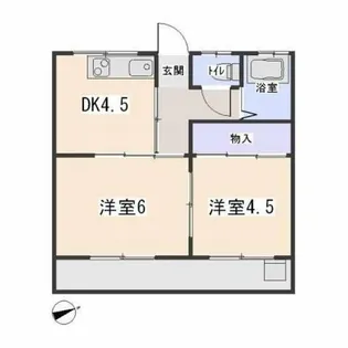 コーポ下杉【202号室】の間取り