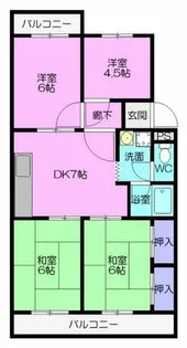 第2マンション鈴木(C,D,E,F)【E2号室】の間取り