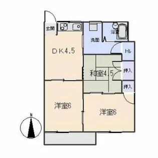 エバーグリーンB【2階】の間取り