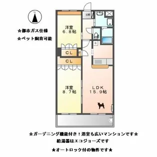 グレイスC.KⅡ【3階】の間取り