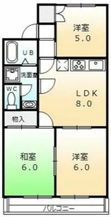 ジョイフル朝日【203号室】の間取り