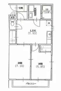 ファミーユコートY′s【201号室】の間取り