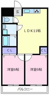 新栄プロパティー羽曳が丘【4階】の間取り