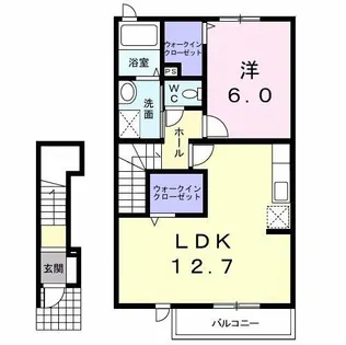 ヴァーサ白鳥Ⅰ【2階】の間取り
