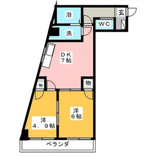 ハニーハイツ渡辺Ⅱ【10階】の間取り