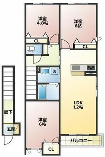 サンクイール【E212号室】の間取り