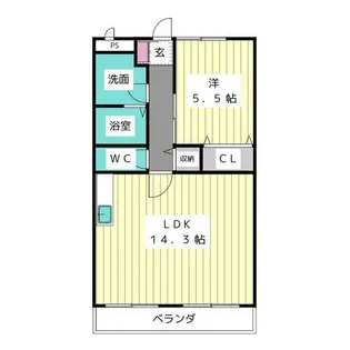 コーポ静【1階】の間取り