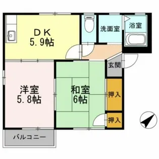 法性寺ハイツアネックス【101号室】の間取り