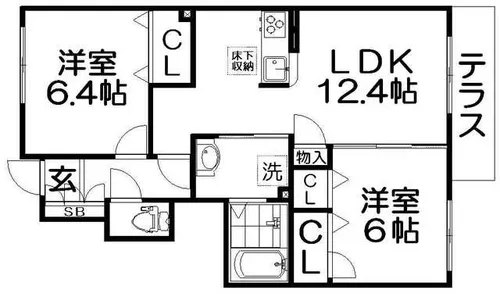 ベルデュール打上【1階】の間取り