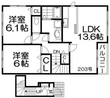 ピュア ファウンテン ヴィラⅡ【201号室】の間取り