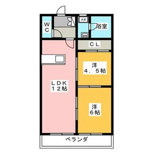 2LDKの間取り画像