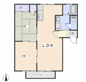 グレース北野A棟【203号室】の間取り