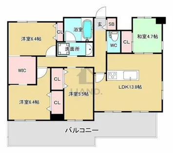 BPRレジデンス高宮【901号室】の間取り