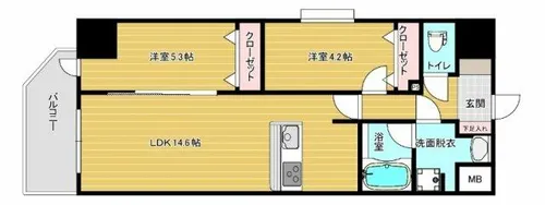 リファレンスリバービュー室見【803号室】の間取り