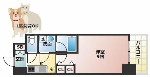スプランディッド淀屋橋DUE【11階】の間取り