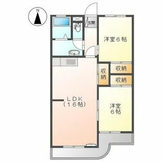 エスポワール南ヶ丘【4B号室】の間取り