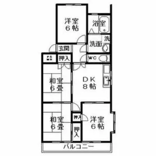 リバーサイド八番館【4階】の間取り