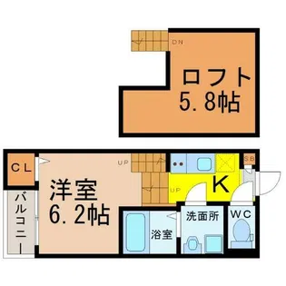 ハーモニーテラス八番【2階】の間取り