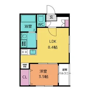 ハーモニーテラス荒江町Ⅲ【2階】の間取り