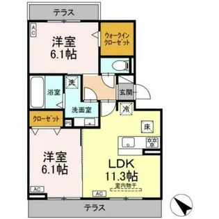 DーAVANCE上六名【1階】の間取り