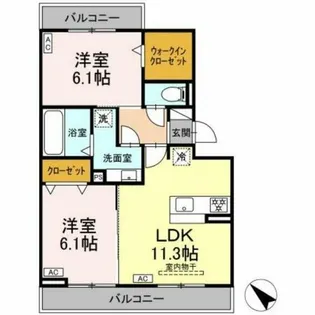 D-avance上六名【2階】の間取り