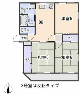 リバーストーン(東大友町)【3階】の間取り