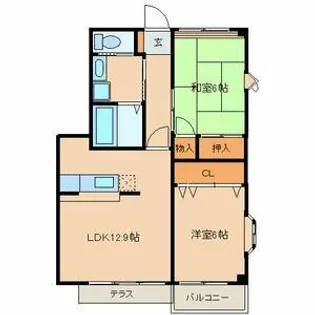 ハイステージ城山【1階】の間取り