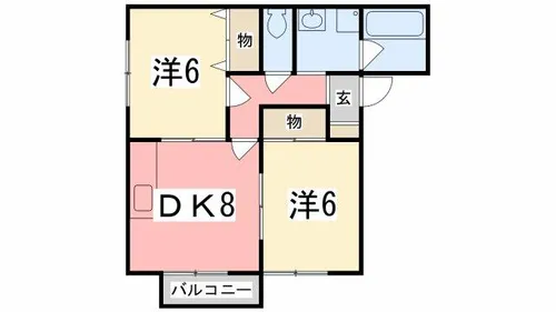 ハイツ宝林 A棟【101号室】の間取り