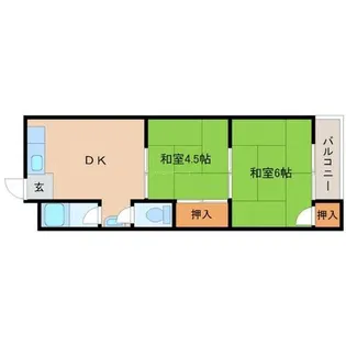阪神マンション【2階】の間取り