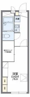 レオパレスコモダ宇頭【1階】の間取り