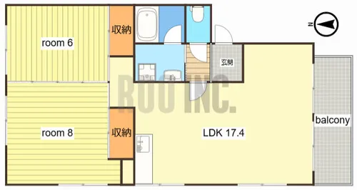 2LDKの間取り画像