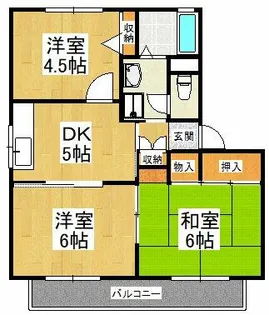 パークハイツA棟【2階】の間取り