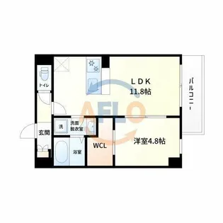 SOLASIAresidence九条【1階】の間取り
