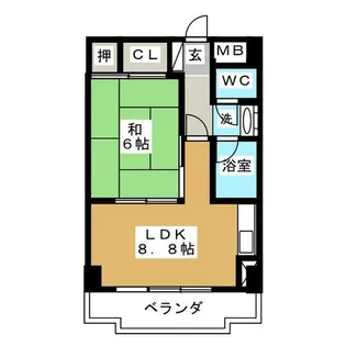 ハイム旭丘【6階】の間取り